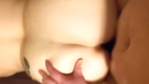 Busty brunette and a guy with a nice body are fucking