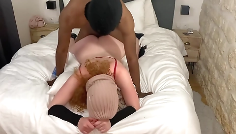 Amateur busty blonde with a nice face gets creampied