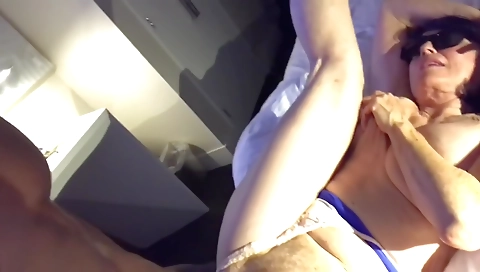 Bright mature blonde fucked by a muscular stepbrother