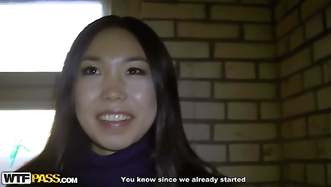 Interracial amateur threesome with a horny asian girl