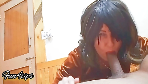 Indian pornstar getting deepthroated while sucking dick