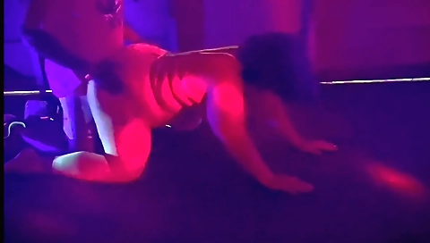 Busty brunette babe gets a black dick in her mouth