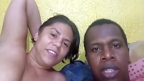 Big black cock cumming in the mouth of a sexy ebony milf