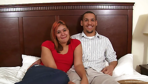 Ebony chick and ebony dude have an awesome interracial sex