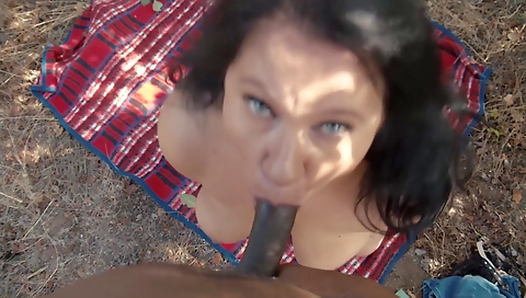 Latina milf with a tattooed pussy gets fucked outdoors