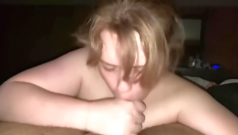 Blonde milf with a big ass enjoys a huge load of cum in her mouth