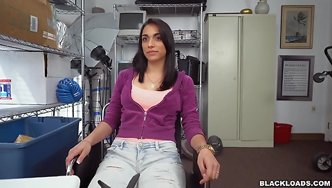 Sexy brunette gets her mouth and a dick in the throats