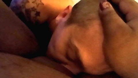 Black chick with a thick cock gets banged on the sofa