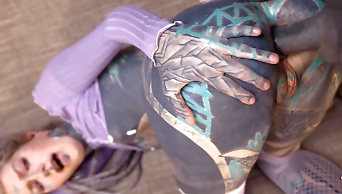 Blondie gets her ass fucked with a dildo and a big cock