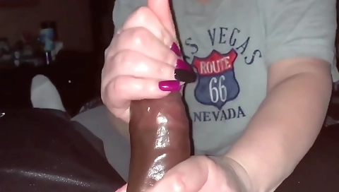 Mature woman takes a hot blowjob with her young boyfriend