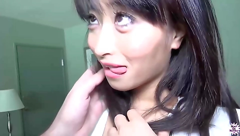 Asian amateur blonde cumshot in interracial pov video